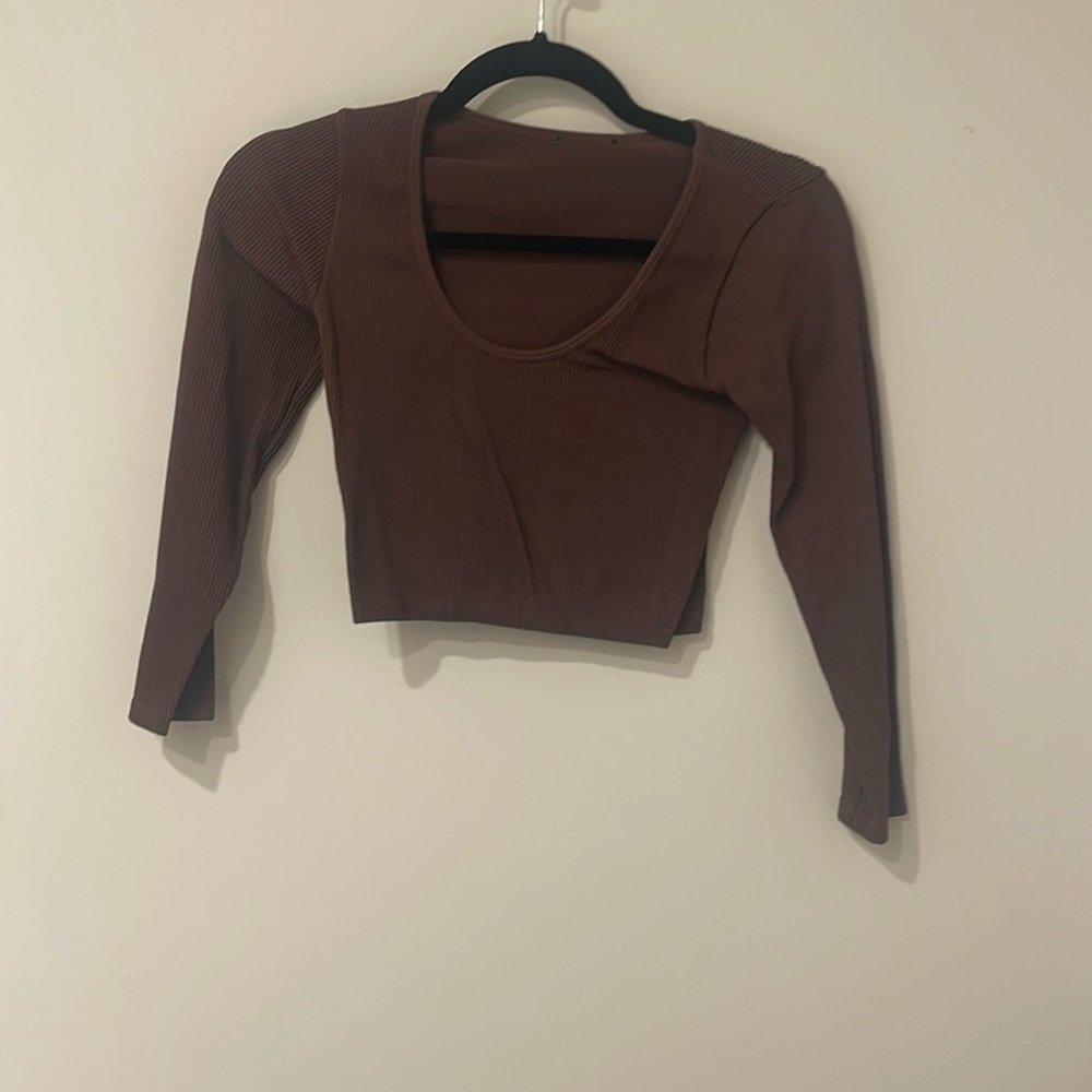 Chocolate brown crop top